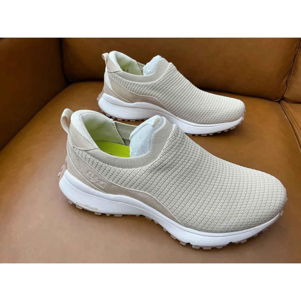 Ryka Jumpstart Walking Shoe Womens 8.5 Terra Taupe Slip On Sneaker